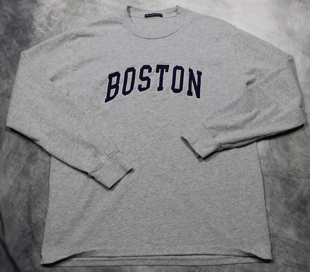 Brandy Melville Sweatshirt Womens One Size Gray Boston Fleece Graphic Pullover